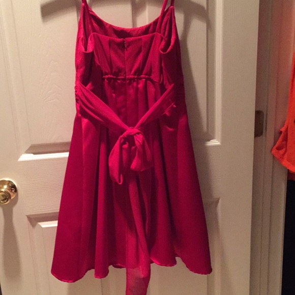 David’s Bridal Candy Apple Red Juniors Dress